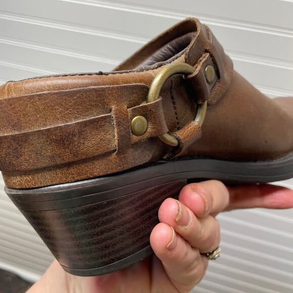 Cabela’s Western Harness Leather Slip On Mules/Clogs Size 6 - Picture 9 of 12